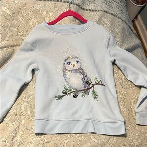 jumping beans Light Blue Girls' Owl Crewneck Sweater